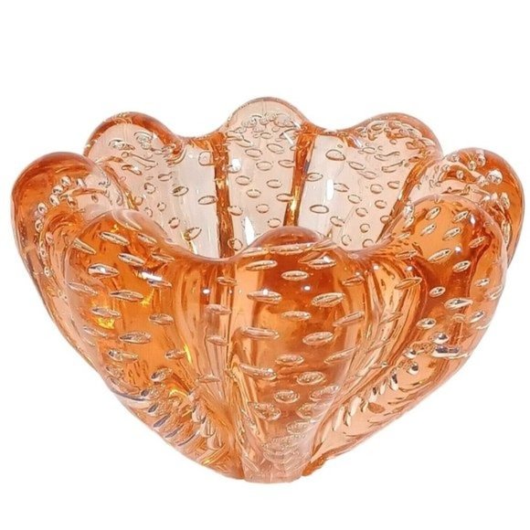 Murano Glass A Seguso Bowl Vtg 1950 Jellyfish Bullicante Vetri D'Arte Bubble Art - Picture 7 of 12